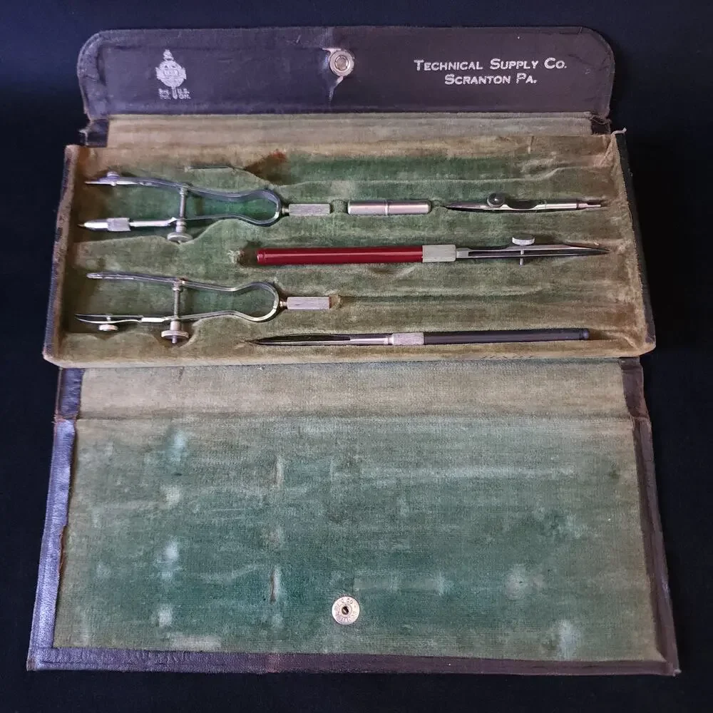 Vintage Tesco Technical Supply Co Academic Drafting Tool Set Scranton PA Germany